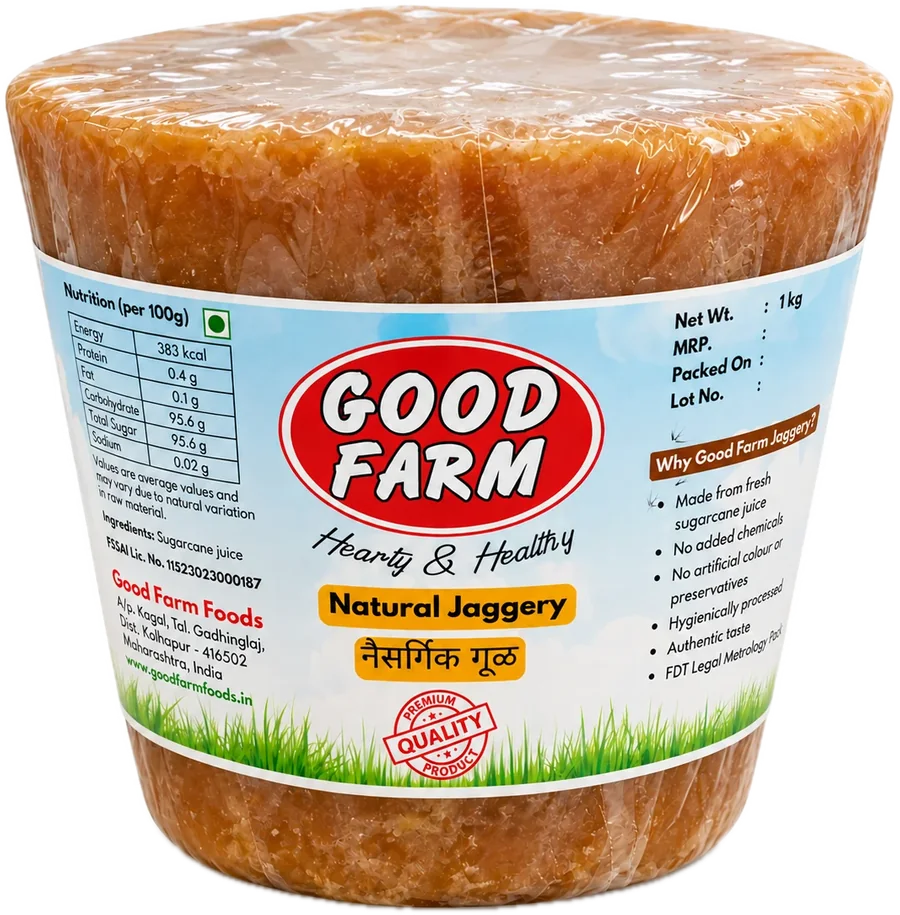 Good Farm Natural Jaggery, 1 kg block