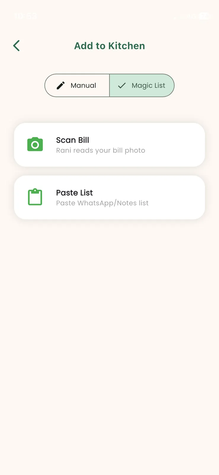 AI recipe suggestions — personalized Indian recipes based on fridge items