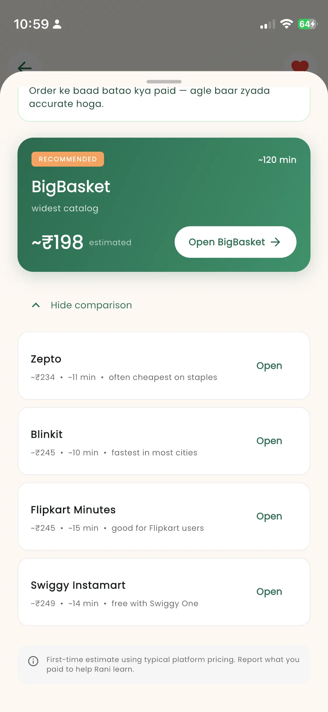 Price Ooptions, Platform Prices